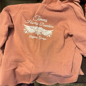 Harley-Davidson Dusty Pink Hoodie with Winged Graphic
